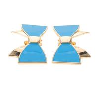 Healeved 2pcs Blue Bow Shoe Clips for Women Pumps Detachable Zinc Alloy Shoe Buckle Accessories with Universal Compatibility Elegant Decorative Clips for Wedding and Party