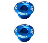 Healeved 2pcs Blue M19 Aluminum Alloy CNC Bike Crank Arm Cover Screws for Mountain and Road Bikes, Cycling Crank Nut Bolts for Bicycle Accessories