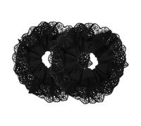 Healeved 2pcs Boho Hair Ties Large Scrunchies Double Lace Design Soft Ponytail Holders for Women Girls Elastic Hair Ties No Damage
