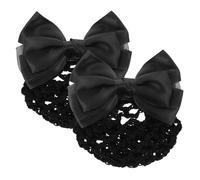 Healeved 2pcs Bow Hair Bun Covers Hair Net Clips for Women Girls for Bank Workers Unique Bow Design for Bun Management