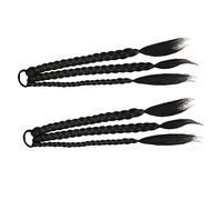 Healeved 2pcs Braided Ponytail Extension Long Braid Synthetic Hair for Women for Cosplay Daily Use Festive Events High Temperature for Soft Styling