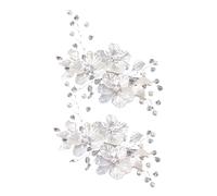 Healeved 2Pcs Bridal Hair Clips with Elegant Shell Petals Artisan Crafted Wedding Hair Accessories for Brides and Bridesmaids for Prom and Parties