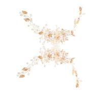 Healeved 2pcs Bridal Pearl Hair Vines with Floral Leaf Design Lightweight Elegant Wedding Headbands for Women and Comfortable Handmade Accessories for Bride Hairstyles