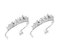 Healeved 2pcs Bride Rhinestone Comb Elegant Bridal Headdress for Weddings Parties and Birthdays and Easy to Wear Headpiece All-matched Style and Shining Finish