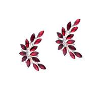 Healeved 2pcs Bright Red Leaf-shaped Rhinestone Brooch for Women Crystal Bouquet Corsage Pin Anti-allergic Alloy Elegant Wedding Accessory Gift for Bride Bridesmaids and Special Occasions