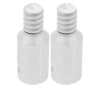 Healeved 2pcs Broom Extension Pole Adapter Tips Threaded Tip Repair Kit End Adapter Easy to Grip Toughness Silver Delicate Shape for Ceilings and Floors Cleaning Tools