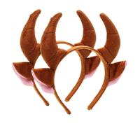 Healeved 2pcs Bull Horn Headband Cute Animal Costume Accessories for Halloween School Plays and Farm Parties Comfortable and Sturdy Design for Versatile Use