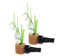 Healeved 2pcs Car Air Vent Clips Air Conditioning Outlet Diffuser with Realistic Cork and Plastic Simulated Potted Plants for Vehicle Interior Vent Decoration and Aesthetic Appeal