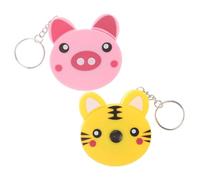 Healeved 2pcs Cartoon Animal Keyring Tape Measure Retractable Mini Pocket Tape with Abs Grip for Adults Convenient Automatic Retractable Design for Accurate Measurement