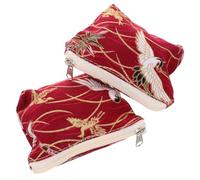 Healeved 2pcs Chinese Brocade Mini Clutch Wallet and Silk Coin Purse Set Vintage Zipper Change Purse for Jewelry Organizer and Travel