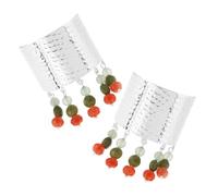 Healeved 2pcs Chinese Style Hair Buckle Boho Ponytail Barrette Tassel Glass Bead Hair Clip Accessories for Women Parties Travel Daily Wear