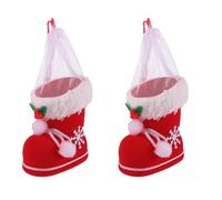 Healeved 2pcs Christmas Bag Boots Candy Bags Santa Present Packaging Santa Claus Candy Boots Christmas Sweet Jar Goodie s Box Child Boots