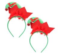 Healeved 2pcs Christmas Themed Headband Clown Hat Design Bell Hair Clasp for Xmas Parties Holiday Events Dress-up Performance Adults and Teens
