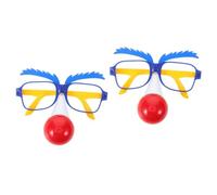 Healeved 2pcs Clown Glasses with Nose Funny Novelty Eyewear for Parties Cosplay Halloween Costumes Easy to Wear Party Accessory for Festivals Enhances Creativity Playfulness
