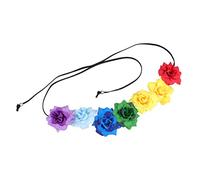 Healeved 2pcs Colorful Flower Headband Realistic Rose Wreath Hair Accessories for Weddings Parties and Festivals Fun Photo Props and Elegant Floral Garland for All Occasions