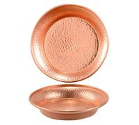 Healeved 2pcs Copper Offering Bowls with Mystical Tibetan Design, Multi-Purpose Decorative Water Bowls for Home Decor and Offices, Detailed Artistic Plates for Meditation and Ritual Use