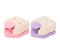 Healeved 2PCS Corner Punch Cutter Set for Scrapbooking DIY Crafts Pink Square Corner Paper Photo Card Rounding Tool for Handmade Projects