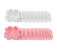 Healeved 2pcs Cosmetic Brush Drying Rack Silicone Makeup Brush Cleaning Mat With Drying Holder Stand Tree Tray Support Display For Nail Brushes Paintbrushes