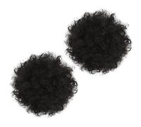 Healeved 2pcs Curly Afro Hair Bun Hairpiece High Temperature Synthetic Chignon Clips for Women Stylish and Easy to Wear Hair Accessories for Parties and Fashion Events