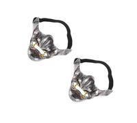 Healeved 2pcs Demon Samurai Prajna Half Face Mask for Halloween Cosplay Intricate Construction Comfortable Fit Striking Design for Themed Parties and Events