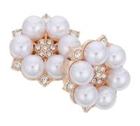 Healeved 2pcs Detachable Snowflake Rhinestone Button Covers with Imitation Pearl, Alloy No-sew Clip-on Shirt Accessories for Formal Women’s and Men’s Shirts, Sleeve Button Decoration
