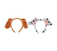 Healeved 2pcs Dog Modeling Headbands for Cute Dalmatian Ear Hairbands Festival Party Cosplay Props Comfortable and Durable Animal Ear Hair Accessories White and Yellow