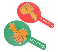 Healeved 2pcs Double Sided Response Paddles Thumbs up Thumbs down Voting Signs Waterproof Plastic Handheld Paddles with Handle for Classroom Participation and Judging