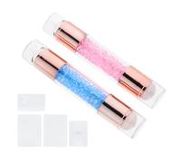 Healeved 2pcs Dual Head Nail Stamper Silicone Manicure Tool for Nail Art Seal with Skin Friendly Material and Easy to Use Design, for Salon and Home DIY Manicure