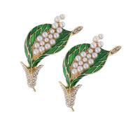 Healeved 2PCS Elegant Alloy Wheat Ear Brooches Rhinestones for Women Chic Fashion Pins for Clothing Decoration Trendy Lightweight Breastpins