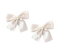 Healeved 2pcs Elegant Bow Hair Clip for Women Girls Sweet Bowknot Barrettes for Weddings Bridal Showers and Daily Styling Soft Satin Hair Accessories