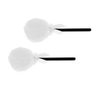 Healeved 2pcs Elegant Fairy Wand Powder Puff Soft Long Hair Face and Body Makeup Sponge for Dusting Powder Foundation Application Portable Cosmetic Puff for Smooth Blending and Easy