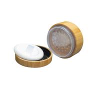 Healeved 2pcs Elegant Makeup Powder Case Empty Powder Jars Puff Holder Tight Cap Leakproof