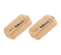 Healeved 2pcs Encrypted Bamboo Grate Comb Double-Sided Fine Tooth Comb Children's for Dandruff Removal Portable Hairdressing Tool Relieves Headaches (Random Pattern)