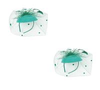 Healeved 2pcs European American Style Headdress Gauze Design Elegant Bridal Hair Accessory for Weddings Festivals and Special Occasions