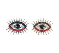 Healeved 2pcs Evil Eye Brooch Pins: Rhinestone Lapel Pin - Vintage Turkey Style Brooch - Big Eyes Scarf Shawl Clip Women Jewelry Accessories