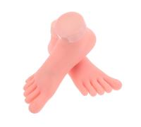 Healeved 2pcs Fake Feet Shoes Manicure Practice Foot Model Realistic Silicone Training Displaying Nail Art