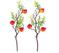 Healeved 2pcs Fake Pomegranate Berry Bouquets with Realistic Visual Effects, Versatile Foam and Plastic Artificial Flowers for Spring Decorations and Flower Pots Random Color