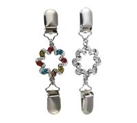 Healeved 2pcs Fashion Scarf Buckle Brooch with Pearl and Rhinestone Elegant Cloth Decor for Women Shawls Wraps and Cardigans Stylish Corsage Clips