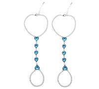 Healeved 2pcs Fashionable Heart Toe Chain Women Beach Accessories Elegant Charm Anklet Foot Jewelry Leg Chains