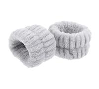 Healeved 2pcs Flannel Hair Tie Wristbands for Face Washing and and Elastic Wrist Wraps for Women Practical Hair Accessories Grey