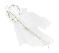 Healeved 2pcs Floral Bridal Headband Veil Wreath Tulle Wedding Headband Luxury Head Ornaments for Brides