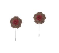 Healeved 2pcs Floral Wooden Lapel Pin for Suit Elegant Costume Jewelry Chic Boutonniere Pin for Women Parties Special Occasions Craftsmanship Easy to Use