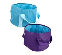 Healeved 2pcs Foldable Foot Soak Tub Portable Travel Foot Bath Basin with Self-service Massage Feature Peva Material Suitable for Family Use and Outdoor Relaxation
