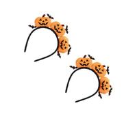 Healeved 2pcs Fuzzy Pumpkin Headband for Halloween Costume, Plush Orange Pumpkin Shape with Rounded Edge and Polished Surface, Minimizes Friction and Boosts Comfort, for Parent Interactions