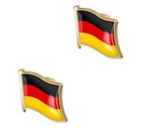 Healeved 2pcs German Flag Brooch Crystal Badge S Durable Pin for Backpacks Hats Clothing Collectible Souvenir for Students Travelers Collectors
