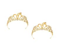 Healeved 2pcs Golden Snake Crown Bridal Headpiece with Rhinestones, Lightweight Alloy and Plastic Tiara for Bride Women, for Birthday Party and Halloween Costume Accessories