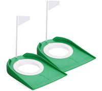 Healeved 2pcs Golf Putting Practice Cups Lightweight Abs Indoor Putting Holes with Flags Detachable Design Sturdy Construction for Office and Home Golf Training