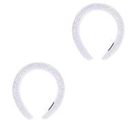 Healeved 2pcs Gorgeous Rhinestone Hairband for Women Padded Headband Shiny Crystal Accents for Weddings Parties and Daily Wear Stylish Hair Accessory
