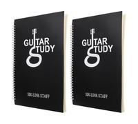 Healeved 2pcs Guitar Tab Paper Notebook with 6 String Blank Sheet Music and Chord Fingering Chart, 50 Sheets Each, Sturdy Pp and Paper Material, for Solo Practice and Music Classes