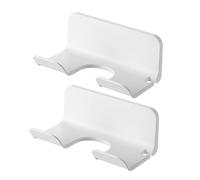 Healeved 2pcs Hair Dryer Wall Mount Holder Adhesive Blow Dryer Bracket Punch Hair Tool Organizer for Bathroom Bedroom Barbershop Space-saving Storage